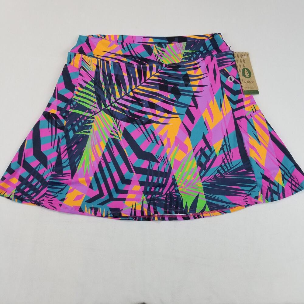 Dona Jo Skort Womens XL Ultimate Skirt Kelaya Tropical Tennis Pickleball NWT
